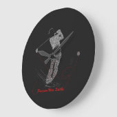 Precision siegt leise Golf-Wortkunst Große Wanduhr (Winkel)