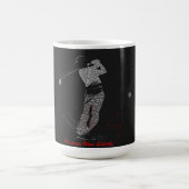 Precision siegt leise Golf-Wortkunst Kaffeetasse (Mittel)