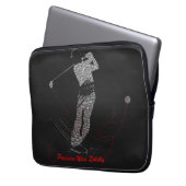 Precision siegt leise Golf Wortkunst Laptopschutzhülle (Vorderseite Links)
