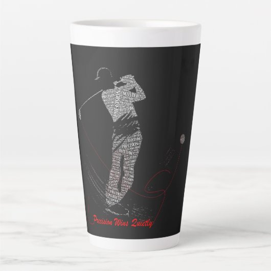Precision siegt leise Golf-Wortkunst Milchtasse (Vorderseite)