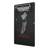 Precision siegt leise Golf Wortkunst Mini Klemmbrett (Gewinkelt2)