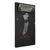 Precision siegt leise Golf Wortkunst Mini Klemmbrett (Schrägansicht)