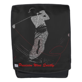 Precision siegt leise Golf Wortkunst Rucksack