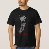 Precision siegt leise Golf Wortkunst T-Shirt (Vorderseite)