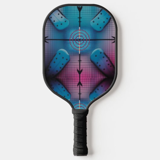 Precision Target Aqua Dot Grid Pro Pickleball Pickleball Schläger (Vorderseite)