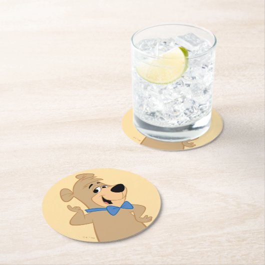 Precocious Boo Bear Runder Pappuntersetzer (Vor Ort)