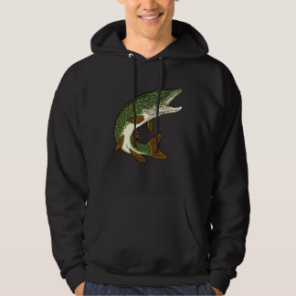 Predatory fish fishing pike motif for anglers and  hoodie