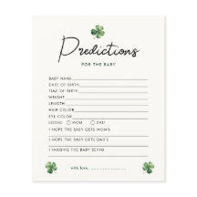Prediction St.Patrick's Day Charm Baby Shower Game