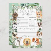 Predictions & Advice Dogs Baby Shower Game Card Einladung (Vorne/Hinten)