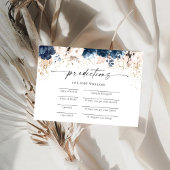 Predictions Card Navy Blue and Dusty Rose Einladung