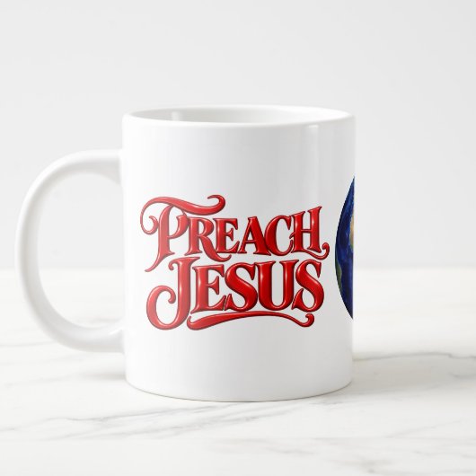 Predige Jesus Jumbo-Tasse (Links)
