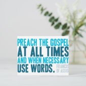 Predigen Sie das Evangelium immer Postkarte (Stehend Vorderseite)