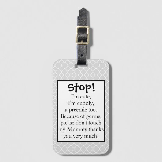 Preemie-Rolltag Gepäckanhänger (Vorderseite Vertikal)