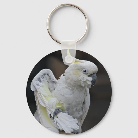 Preening Cockatoo Keyring Schlüsselanhänger (Vorderseite)