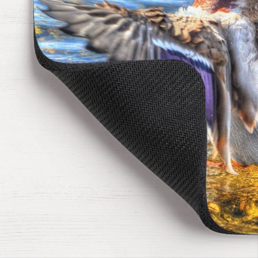 Preening Mallard Duck Birdlover Wildlife Mousepad (Ecke)
