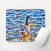 Preening Mallard Duck Birdlover Wildlife Mousepad (Mit Mouse)