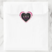 Preety Pink Tropical Save the Date Heart Sticker (Tasche)