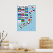 Prefecture Flag Map Japan Poster (Küche)