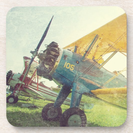 "Preflight-Doppeldecker" Flugzeug Untersetzer (Vorderseite)
