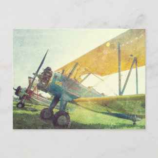 "Preflight", Vintage Biplane-Flugzeuge Postkarte