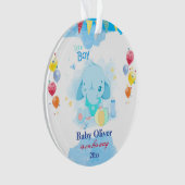 Pregante Weihnachtsschmuck Baby Boy Elephant Ornament (Vorderseite)