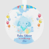 Pregante Weihnachtsschmuck Baby Boy Elephant Ornament (Rückseite)