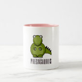 Pregasaurus| Gefälliges Geschenk für Schwangerscha Zweifarbige Tasse (Mittel)