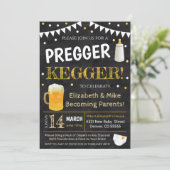 Pregger Kegger Babydusche Einladung (Stehend Vorderseite)