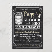 Pregger Kegger und GRILLEN Baby Shower Einladung (Vorne/Hinten)