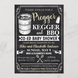 Pregger Kegger und GRILLEN Baby Shower Einladung