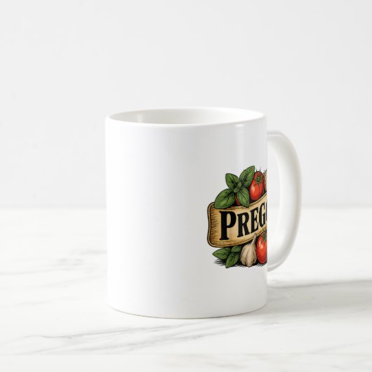 Preggo Costume Pregnancy Announcement Prego Pasta Kaffeetasse (VorderseiteRechts)