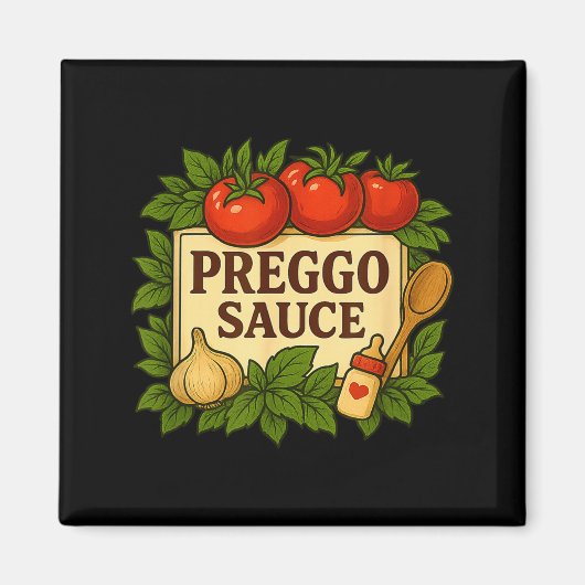 Preggo Sauce Kostüm Lustige Schwangerschaftsankünd Magnet (Vorne)