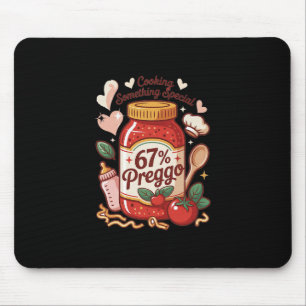 Preggo Sauce Nudeln Schwangerschaftsankündigung Lu Mousepad
