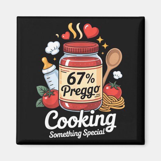 Preggo Sauce Pasta Schwangerschaftsankündigung Lus Magnet (Vorne)