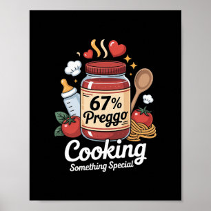 Preggo Sauce Pasta Schwangerschaftsankündigung Lus Poster