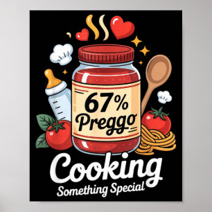 Preggo Sauce Pasta Schwangerschaftsankündigung Lus Poster