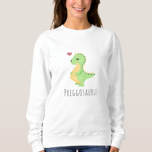 Preggosaurus Niedlich Dinosaur Baby Sweatshirt (Vorderseite)