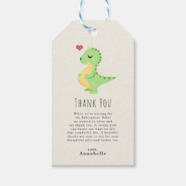 Preggosaurus Niedlich Dinosaur Babydusche Danke Geschenkanhänger