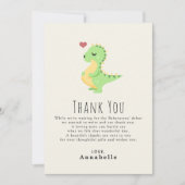 Preggosaurus Niedlich Dinosaur Babydusche Dankeskarte (Vorderseite)