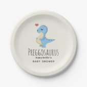 Preggosaurus Niedlich Dinosaur Kinderdusche Pappteller (Vorderseite)