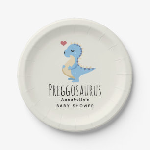 Preggosaurus Niedlich Dinosaur Kinderdusche Pappteller