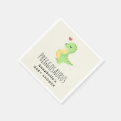 Preggosaurus Niedlich Dinosaurier Babydusche Serviette (Ecke)