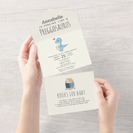 Preggosaurus Niedlich Funny Dinosaur Boy Baby Dusc All In One Einladung