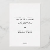 Pregnancy Ankündigung Weihnachts Grußkarte (Rückseite)