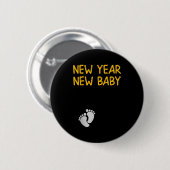 Pregnancy Announcemen - New Year New Baby  Button (Vorne & Hinten)