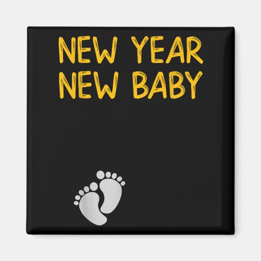 Pregnancy Announcemen - New Year New Baby Magnet (Vorne)