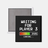 Pregnancy Announcement 2026 Waiting For Player 3 D Magnet (Vorderseite/Rückseite)