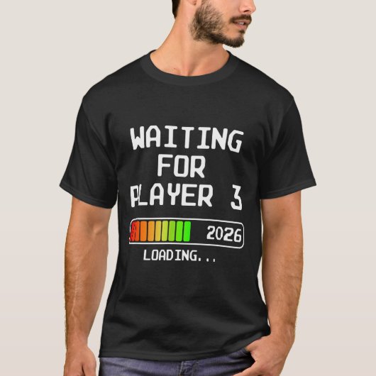 Pregnancy Announcement 2026 Waiting For Player 3 D T-Shirt (Vorderseite)
