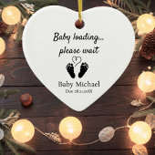 Pregnancy Announcement Baby Loading Please Wait  Keramik Ornament