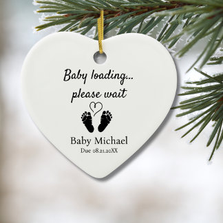 Pregnancy Announcement Baby Loading Please Wait Keramik Ornament